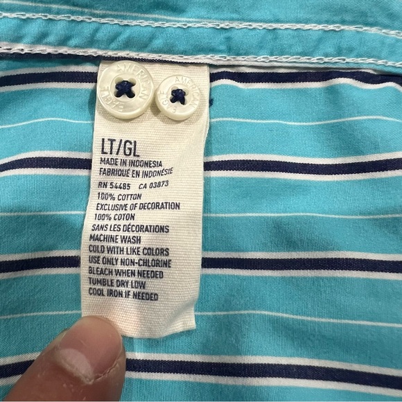 AMERICAN EAGLE Men's Size Large Tall Striped Shirt Vintage Fit. See‎ Description - Picture 4 of 14
